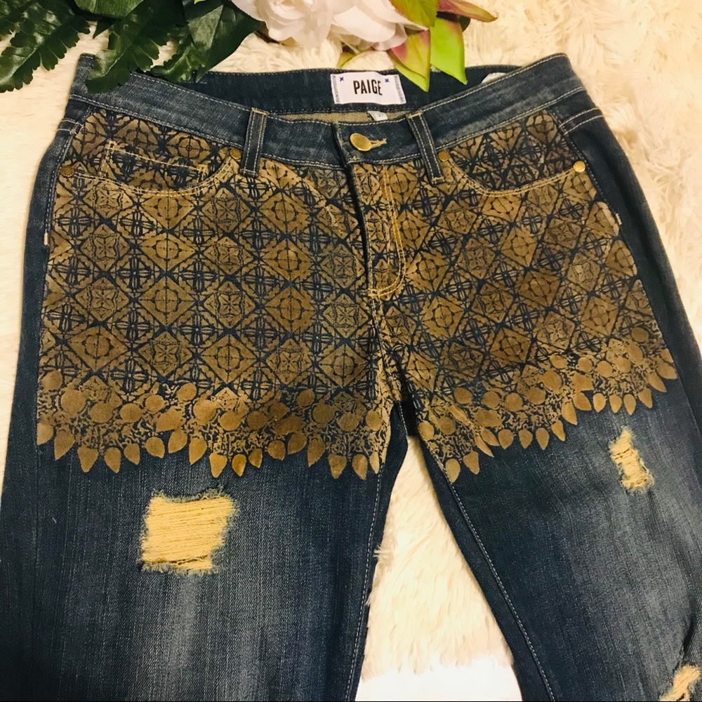 Paige Jimmy Skinny Boyfriend Velvet Size 27